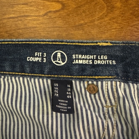 Lands' End Size 16 Dark Wash Straight Leg High Rise Jeans w/30" Inseam - EUC - Picture 5 of 6